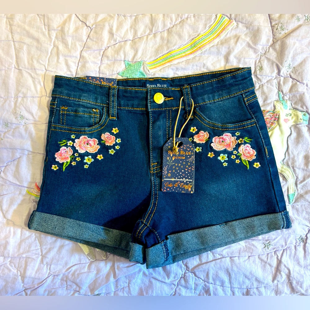 Girls Size 12 Embroidered Stetch Shorts